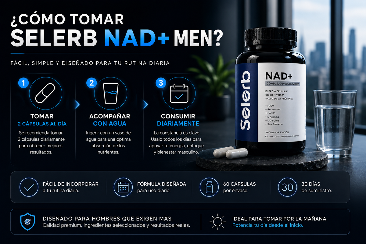 SELERB NAD+ MEN Energía y rendimiento masculino (60 cápsulas)