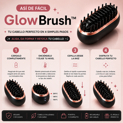 GlowBrush™  El cepillo portátil que transforma tu cabello en minutos